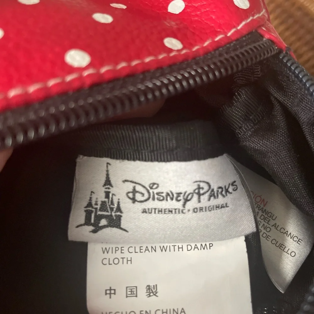 Disney Parks Minnie Mouse Red & White Polka Dot Vegan Leather Handbag - Picture 7 of 13